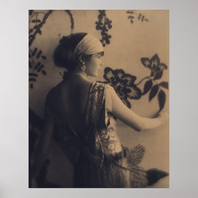 Poster Moda Flapper - Estilo de Vestido e Cabelo do 1920 (Frente)