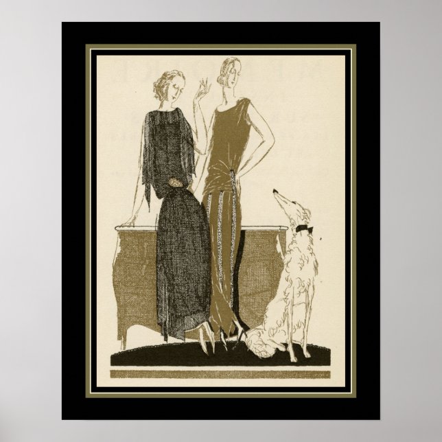 Poster Moda francesa Pochoir Art Deco (Frente)