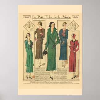 Póster Moda francesa Retro vintage 1931