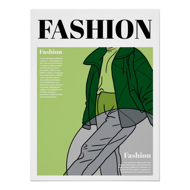 Póster Moda: Puffer Casaco e Calças de Suor (Frente)