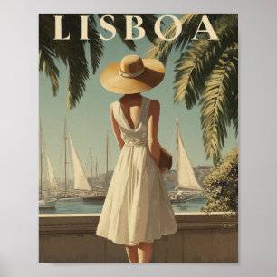Poster moda retrô de Lisboa