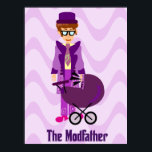 Póster Moddad Funny Mod Sessenta Arte Personagem de desen<br><div class="desc">Uma estética retrógrada engraçada do estilo 60 ilustra diversão o moddad vintage estético do personagem de desenho animado bochecheno slogan unisex digital toon art swanky jet estilo de vida médio século Invasão Britânica Rua Carnaby estilo Londres vibe motto style design pai art poster impressão. Faça um poster de arte retrô...</div>