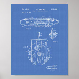 Póster Modelo 1959 nuclear da arte do motor de jato da