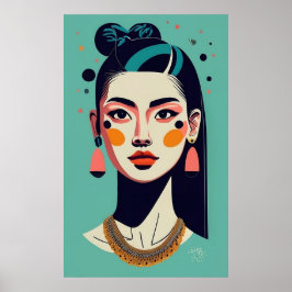 Poster modelo asiático