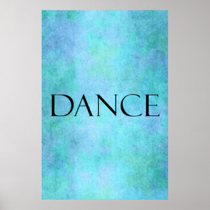 Poster Modelo azul da dança da aguarela da cerceta das