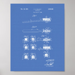 Poster Modelo da arte da patente da escova de dentes 1941