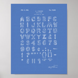Poster Modelo da arte da patente da pia batismal 1926