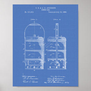 Póster Modelo da arte da patente do balde de comensal