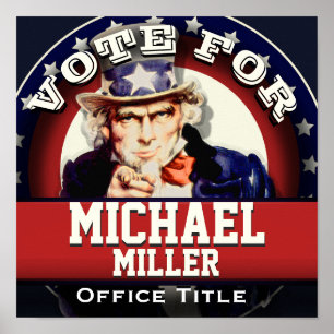 Póster Modelo da Campanha do Tio Sam Personalizado