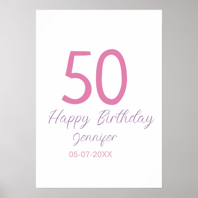Poster modelo de 50º aniversário adicionar nome data ano  (Frente)