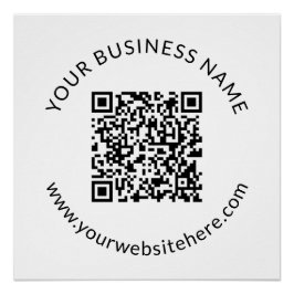 Póster Modelo de código QR carregado com texto editável