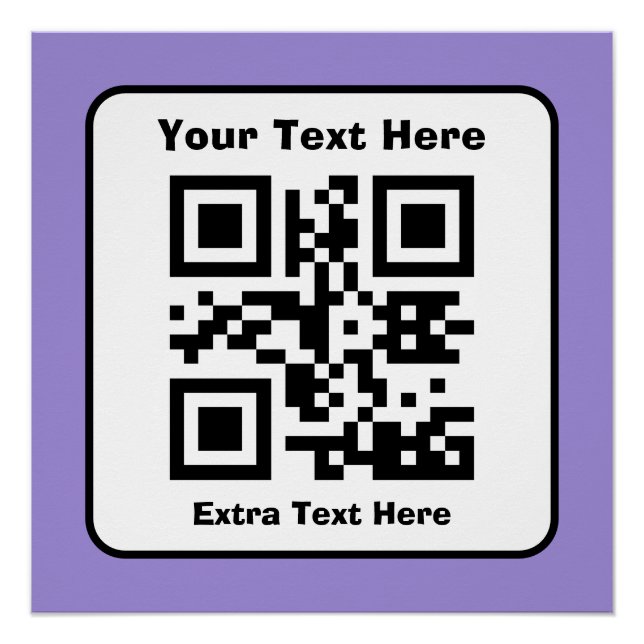 Póster Modelo de código QR escaneável com texto editável (Frente)