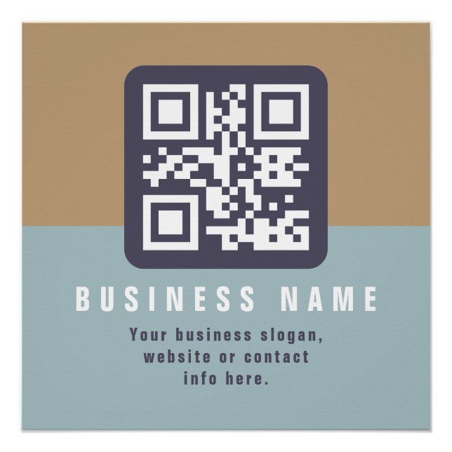 Póster Modelo de código QR moderno editável | Cores sem s (Frente)