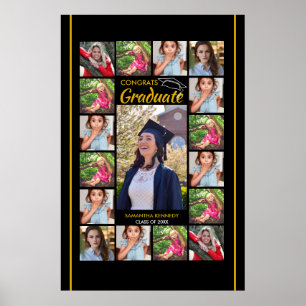 Poster Modelo de Colagem de Fotos de 17 Fotos Parabéns Gr