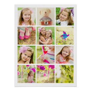 Póster Modelo de Colagem de Fotos Personalizado