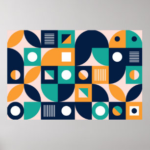 Poster Modelo de composição colorida geométrica com ab