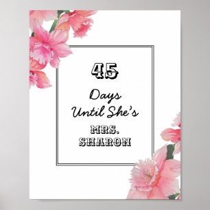 Poster Modelo de contagem de dias de casamento