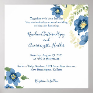 Poster Modelo de Convite de Casamento Minimalista Elegant