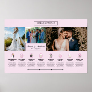 Poster Modelo de Cronologia do Dia do Casamento