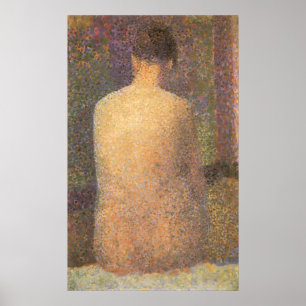 Poster Modelo de de trás por Georges Seurat, arte do