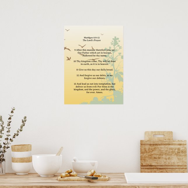 Poster Modelo de Escritura, O Pai Nosso (Cozinha)