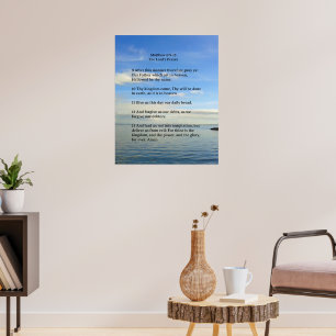 Poster Modelo de Escritura, O Pai Nosso, mar, céu
