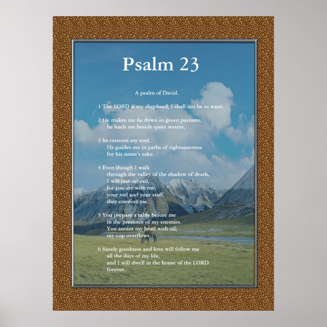 Póster Modelo de Escritura, Salmo 23 (Frente)