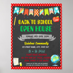 Poster Modelo de evento da escola Open House