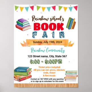 Poster Modelo de evento da Feira de Livro