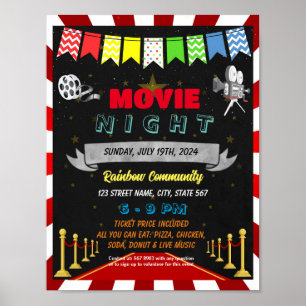 Poster Modelo de evento da noite de cinema