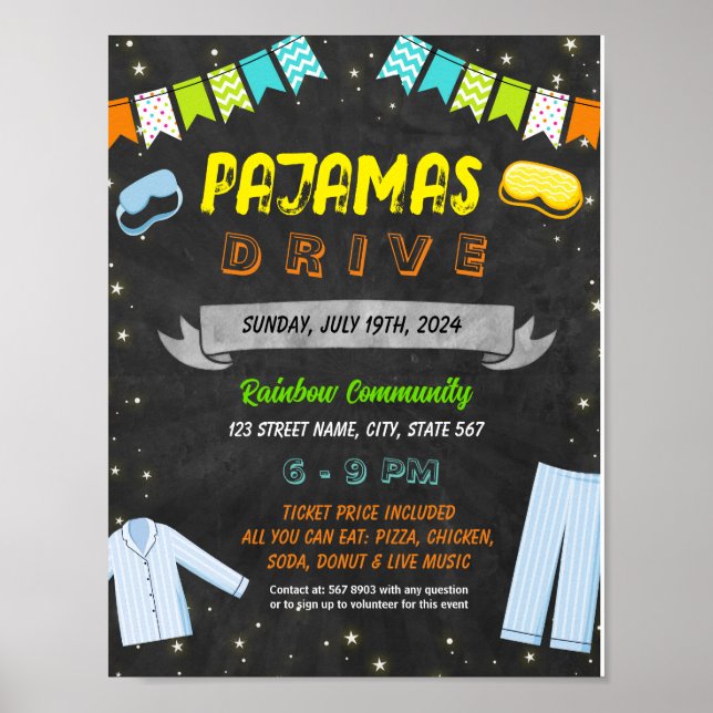 Poster Modelo de evento de unidade de pijamas (Frente)