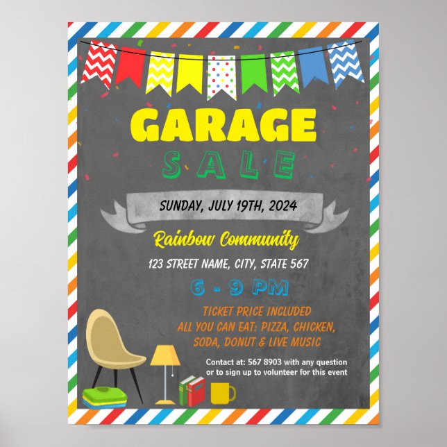 Poster Modelo de evento de venda de garagem (Frente)