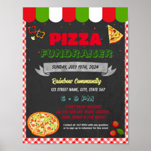 Poster Modelo de evento do Fundraiser Janto de pizza