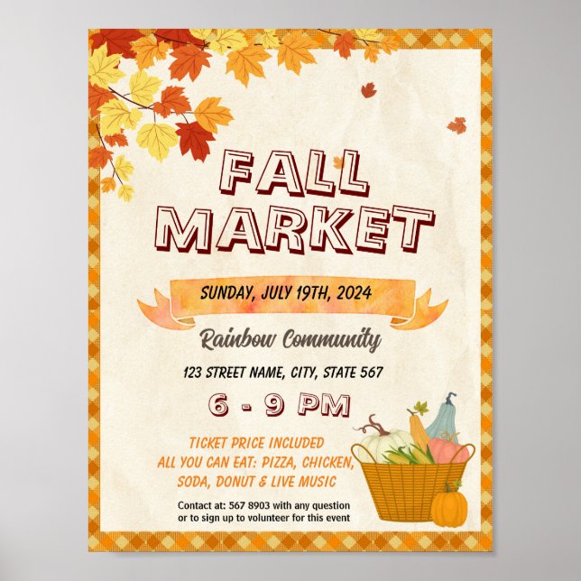 Poster Modelo de evento Fall Market Festival (Frente)