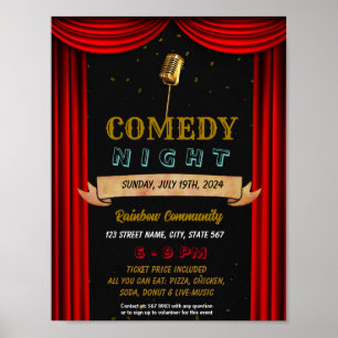 Poster Modelo de evento noturno da comédia