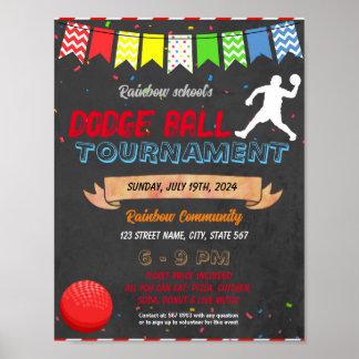 Poster Modelo de eventos da escola Dodgeball
