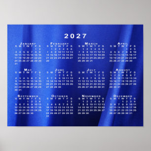 Poster Modelo de Foto Abstrata Azul de Calendário 2027