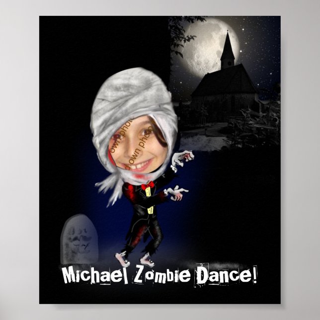 Poster Modelo de foto da caricatura Zombie divertida - po (Frente)