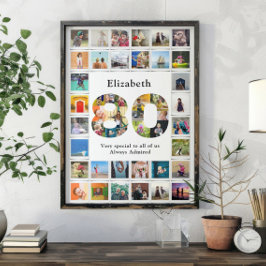 Poster Modelo de foto de 80º aniversário