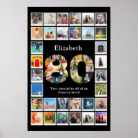 Modelo de foto de aniversário de 80 anos