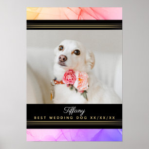 Poster Modelo de Foto de Cachorro de Casamento Melhor Púr
