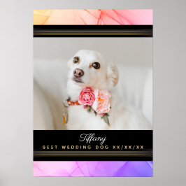 Poster Modelo de Foto de Cão de Casamento Nomeado Melhor 
