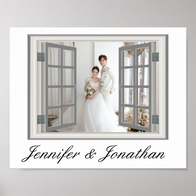Poster Modelo de Foto Fabuloso para Casamento Rústico (Frente)