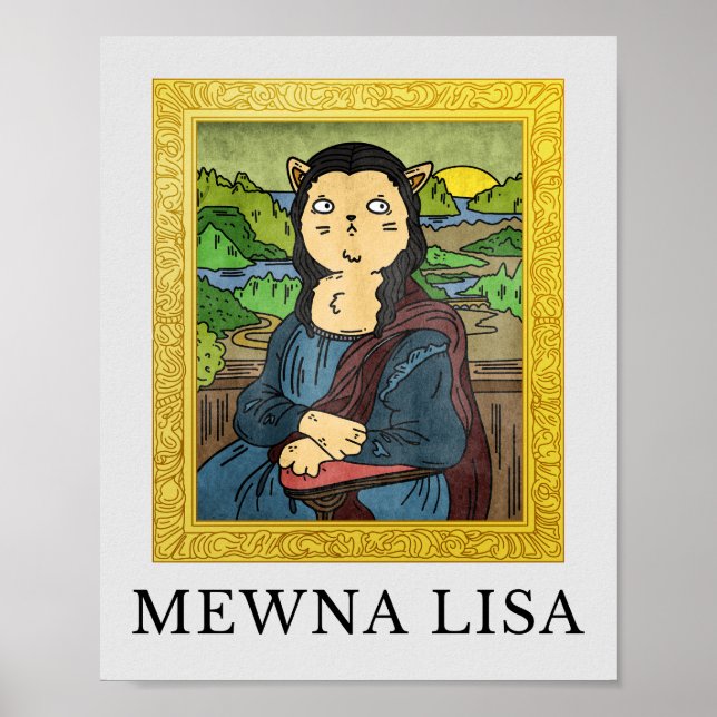 Poster Modelo de gatos e cães apresentando pinturas famos (Frente)