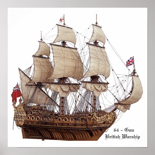 Póster Modelo de Guerra Britânica do Século XVII (Frente)