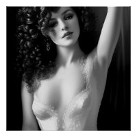 Modelo de lingerie preto e branco