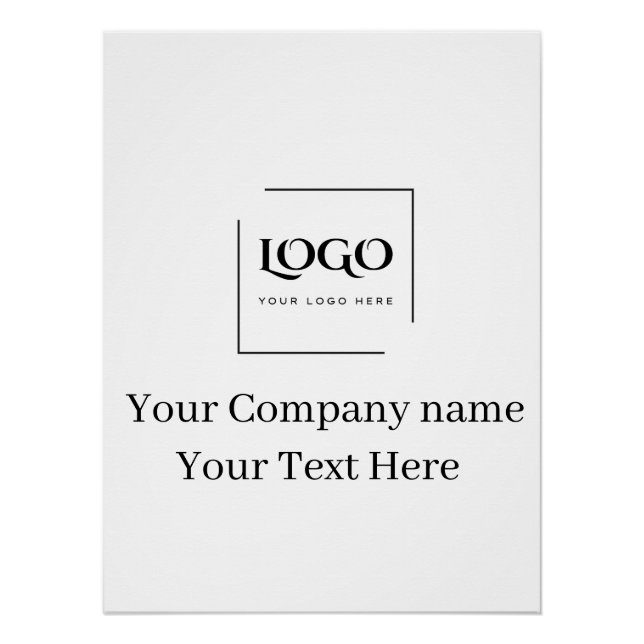 Póster Modelo de logotipo personalizado elegante (Frente)
