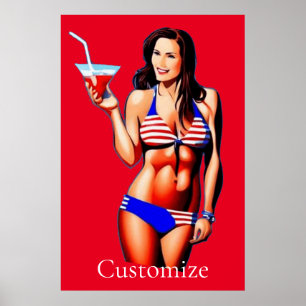 Poster Modelo de Malhação Bikini Patriótico Thunder_Cove