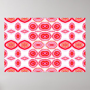 Poster Modelo de Moda Contemporânea. Red Folklore Boho G