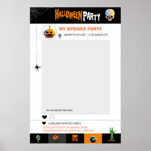 Póster modelo de moldura de foto para festa de Halloween
